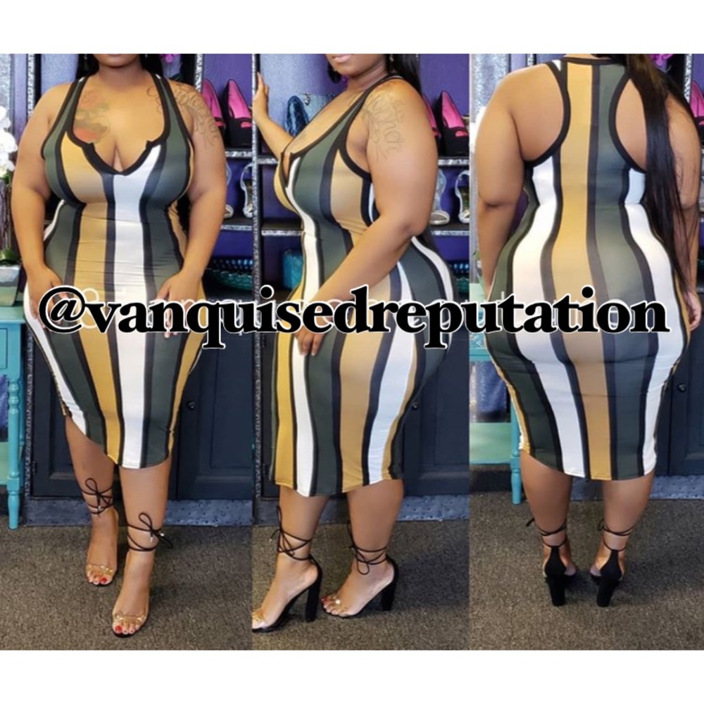 Curvy Color Block Midi